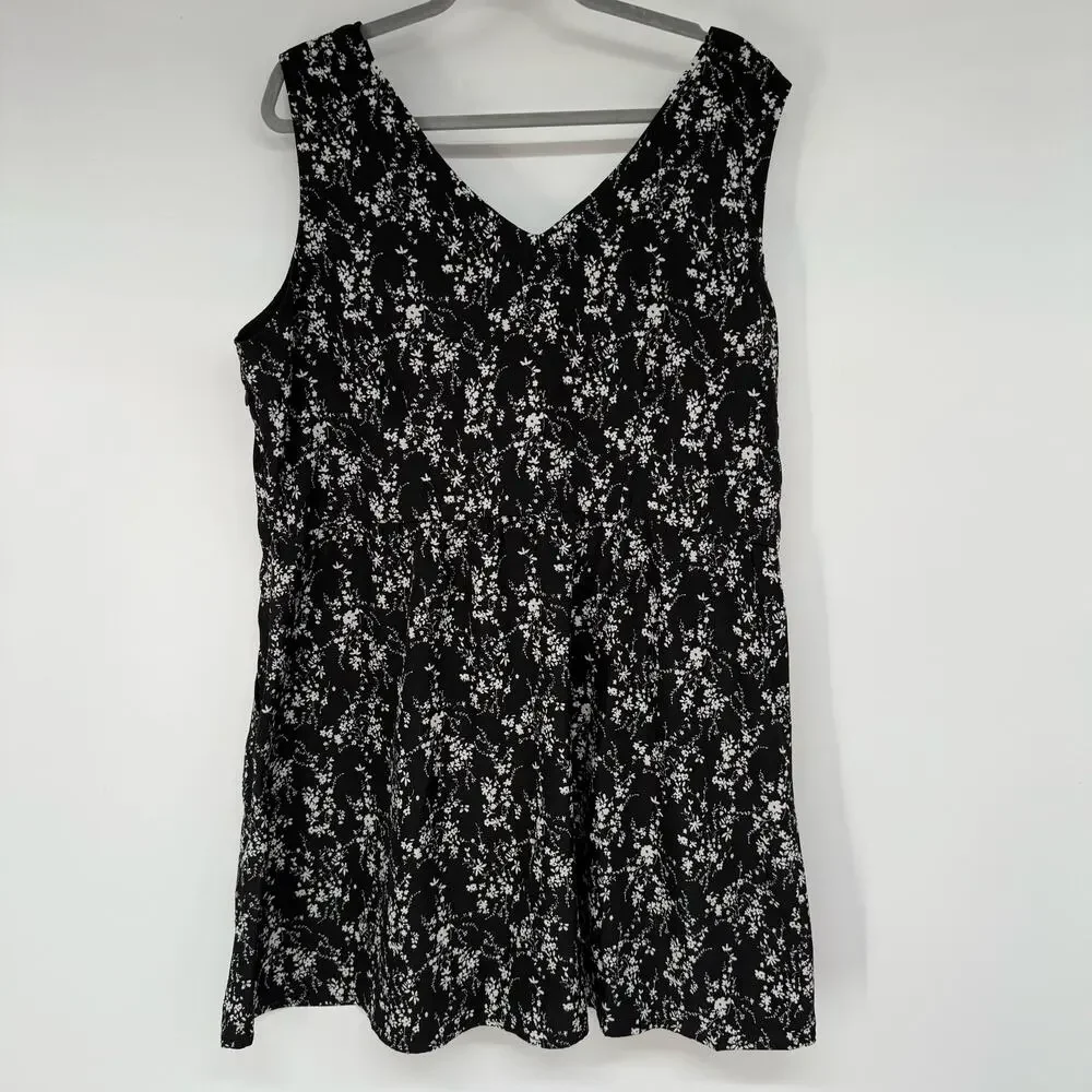 Disturbia Naomi Corset Mini Dress Women's Sz 16 Black Floral Print Gothic Lolita - Picture 3 of 9